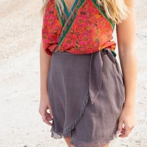 Natural Life Holly Mini Wrap skirt